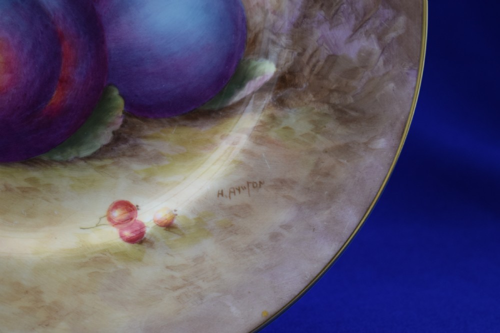 Royal Worcester large size painted fruit dinner plate. View II