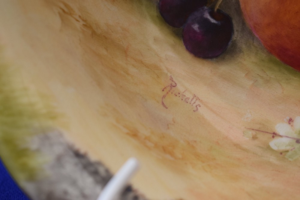 Royal Worcester painted fruit large bowl, artist signed. View IV