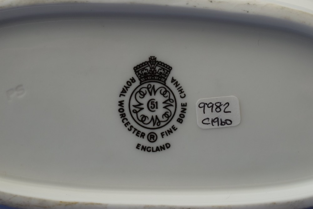 Royal Worcester painted fruit pencil tray artist signed. View II