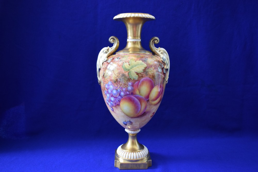 Royal Worcester large painted fruit vase by Freeman View II