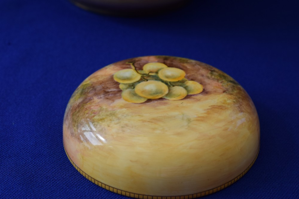 Royal Worcester painted fruit ginger jar and cover. View V