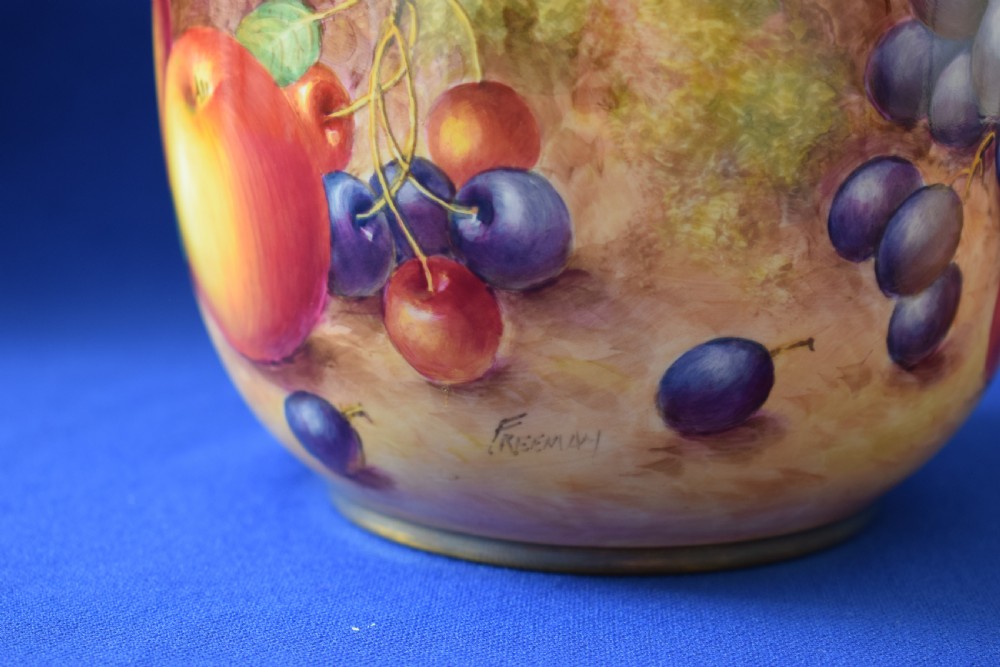 Royal Worcester painted fruit ginger jar and cover. View IV