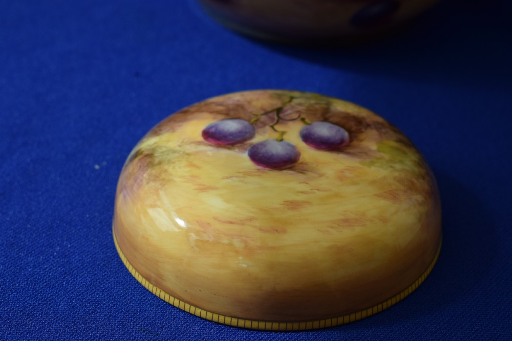 Royal Worcester painted fruit ginger jar and cover. View V