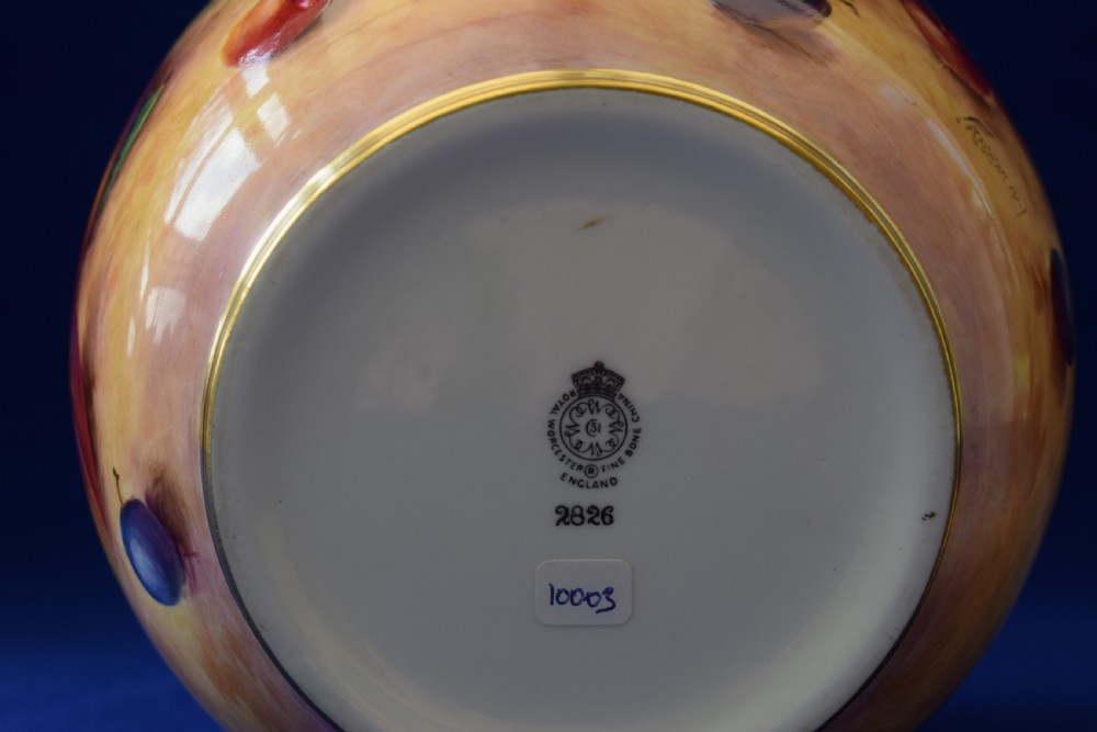Royal Worcester painted fruit ginger jar and cover. View VI