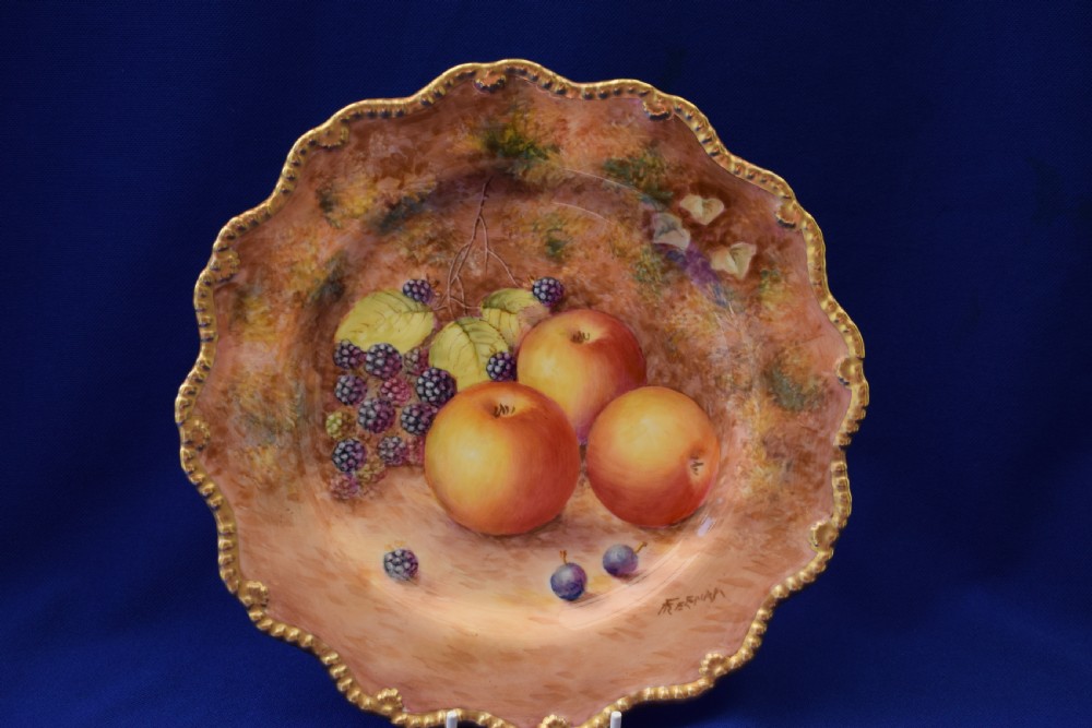 Royal Worcester painted fruit star edge plate