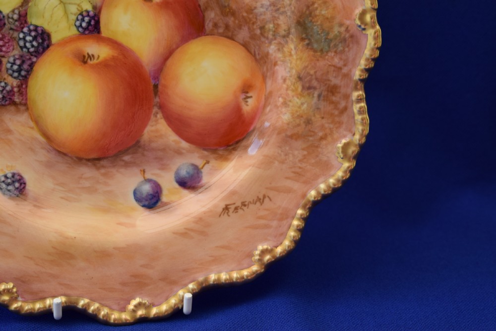 Royal Worcester painted fruit star edge plate View II