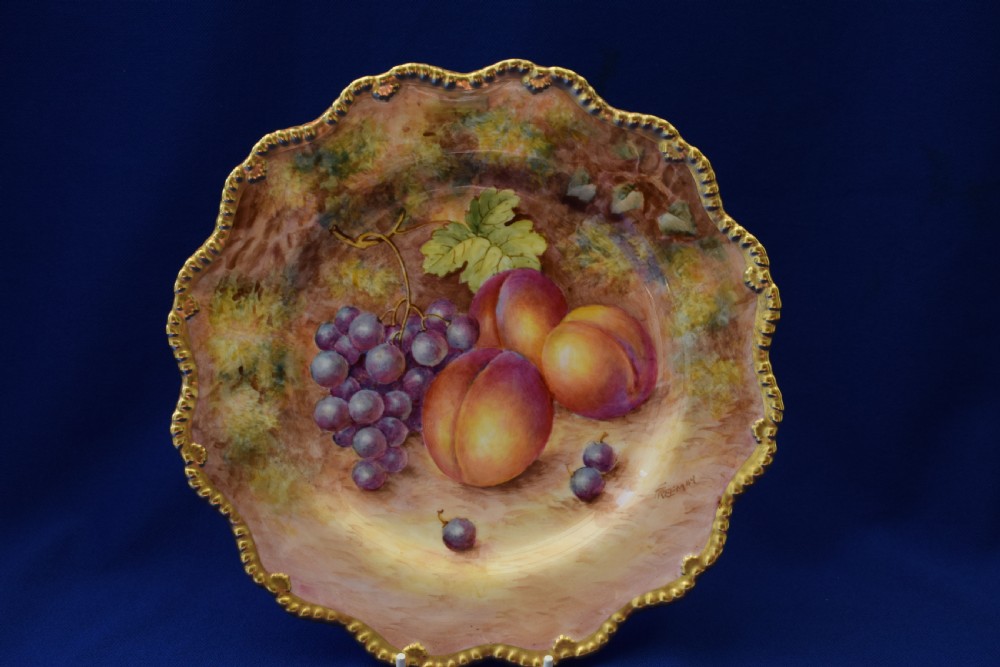 Royal Worcester painted fruit star edge plate
