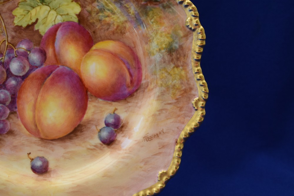 Royal Worcester painted fruit star edge plate View II