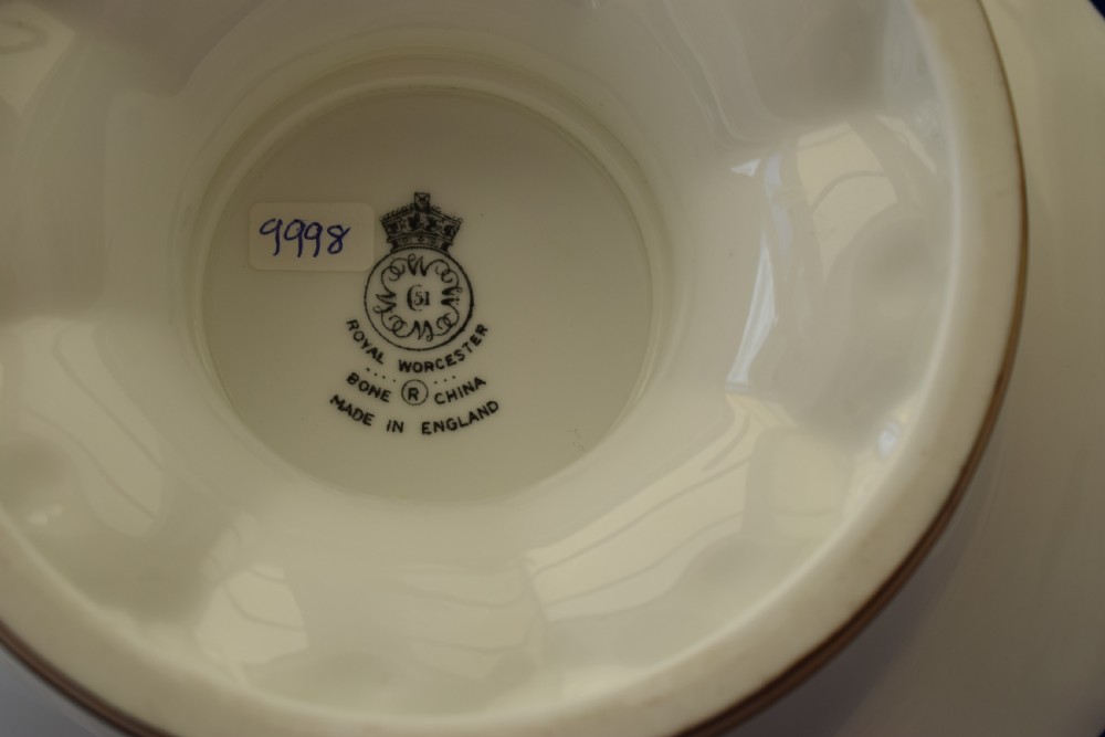 Royal Worcester painted fruit low cake stand View IV