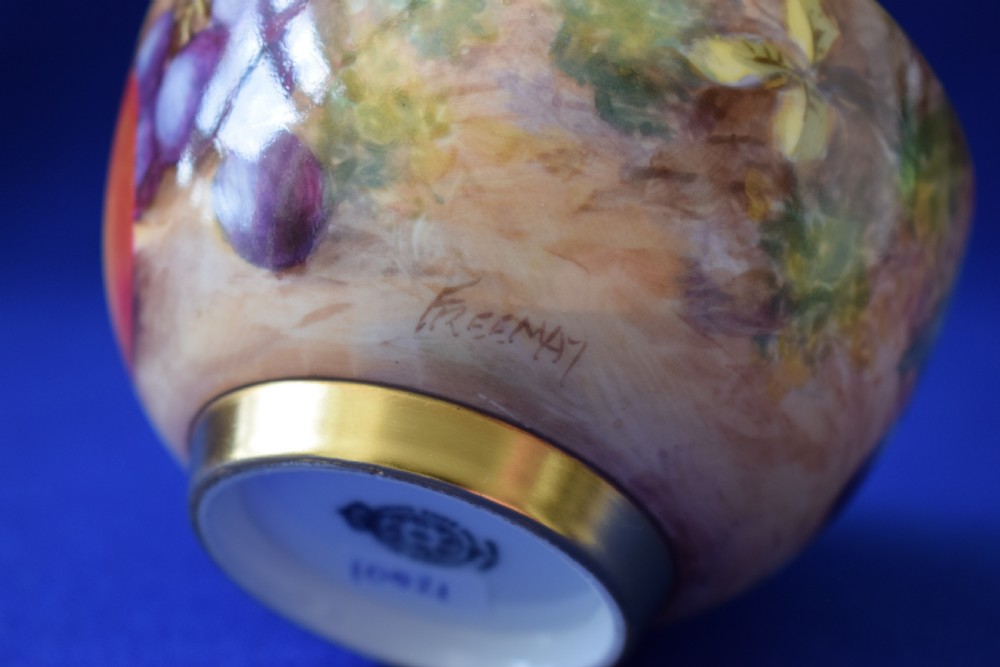 Royal Worcester painted fruit sugar bowl. View III