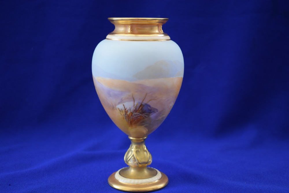 Royal Worcester hand painted goblet, storks by W Powell. View II
