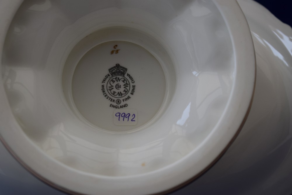 Royal Worcester painted fruit Low Comport signed Ayrton. View IV
