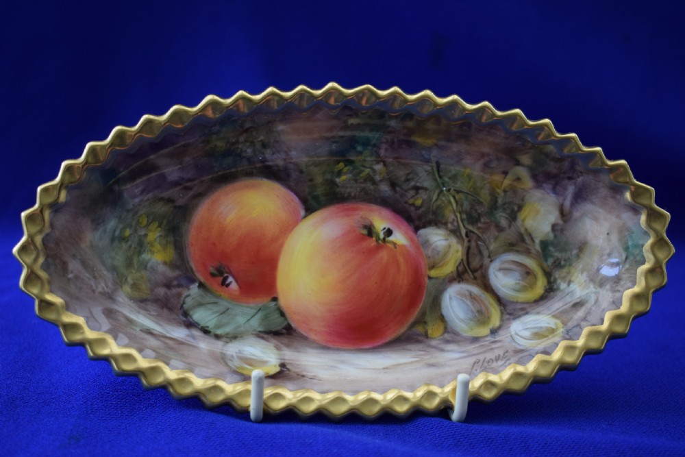 Royal Worcester painted fruit bon bon dish