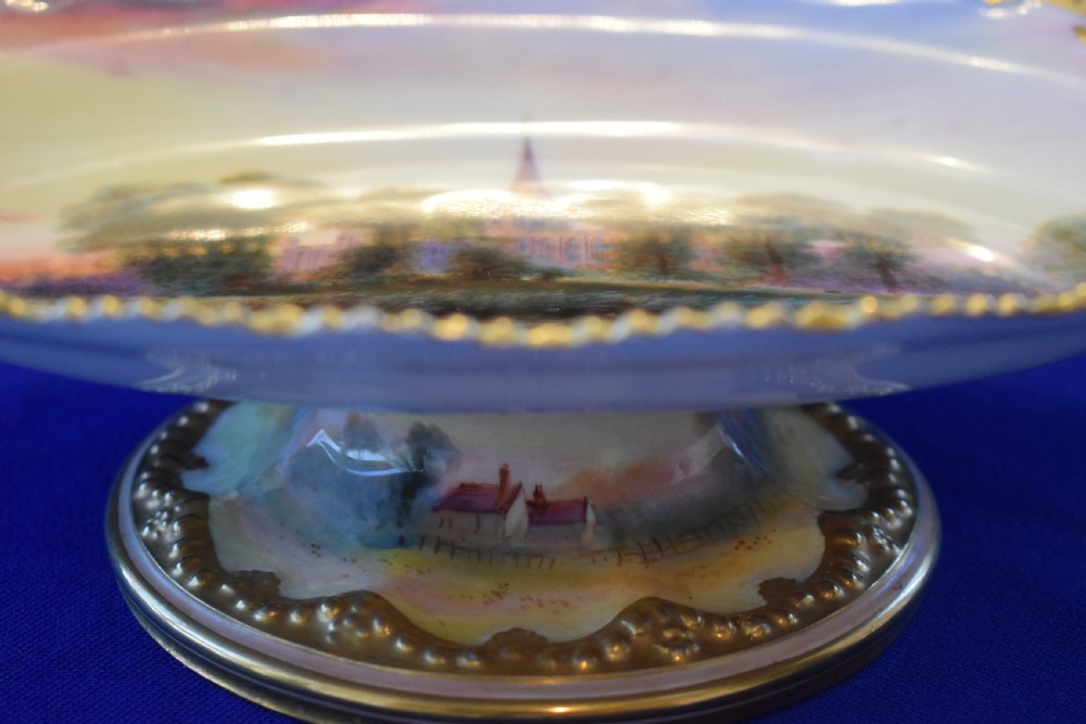 Royal Worcester hand painted low comport by Harry Davis View III