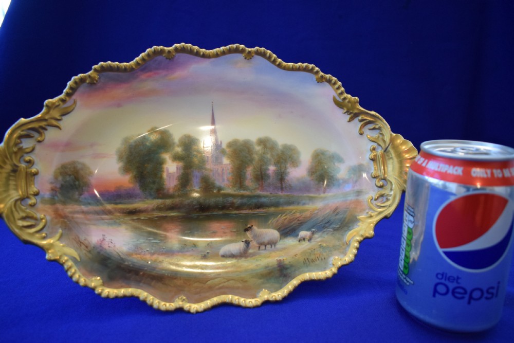 Royal Worcester hand painted low comport by Harry Davis View V