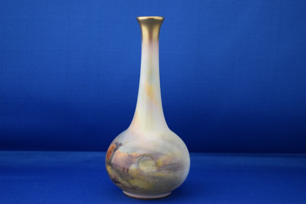 Royal Worcester highland cattle vase signed H Stinton View III