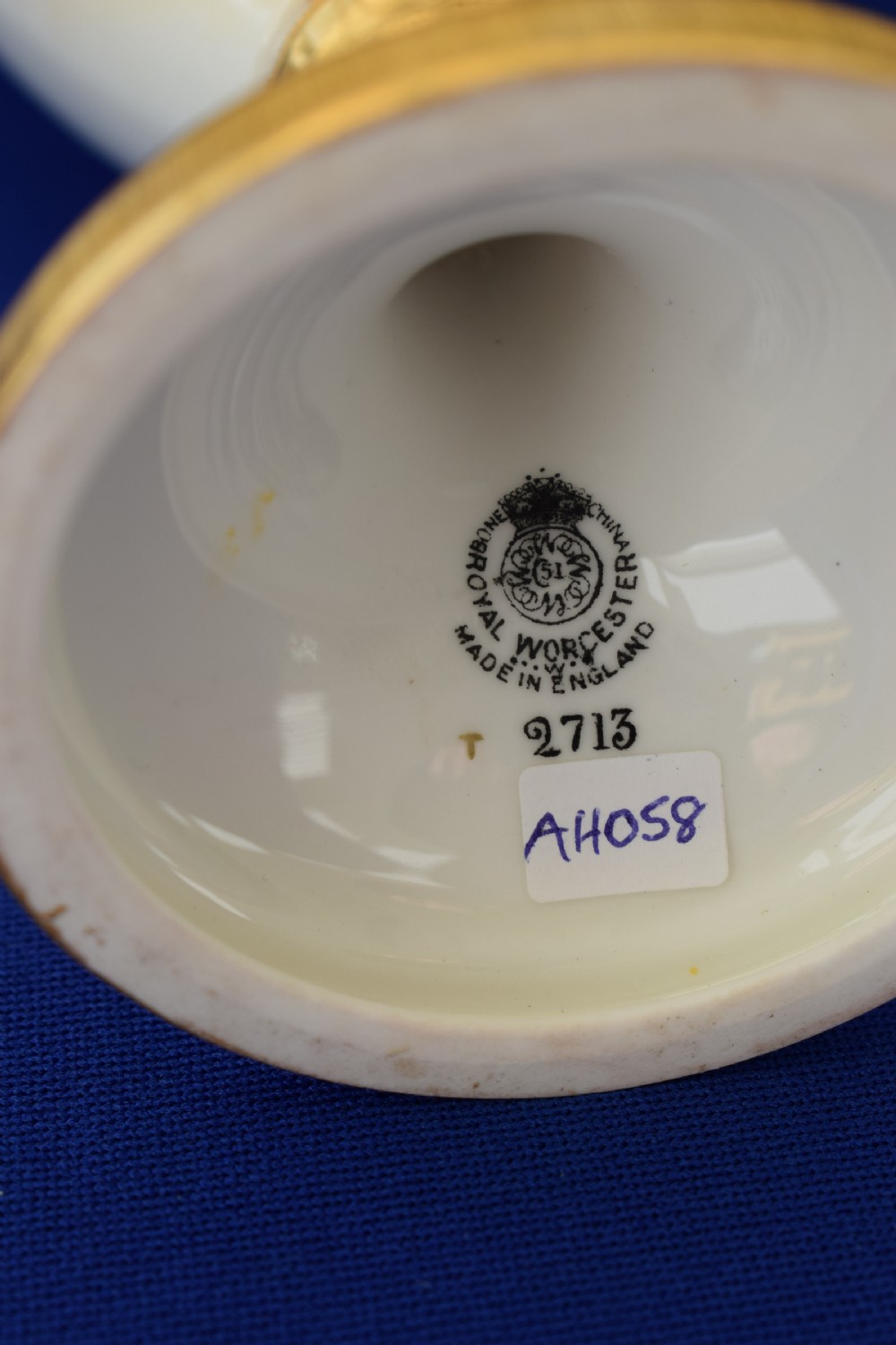 Royal Worcester painted fruit vase and cover View V