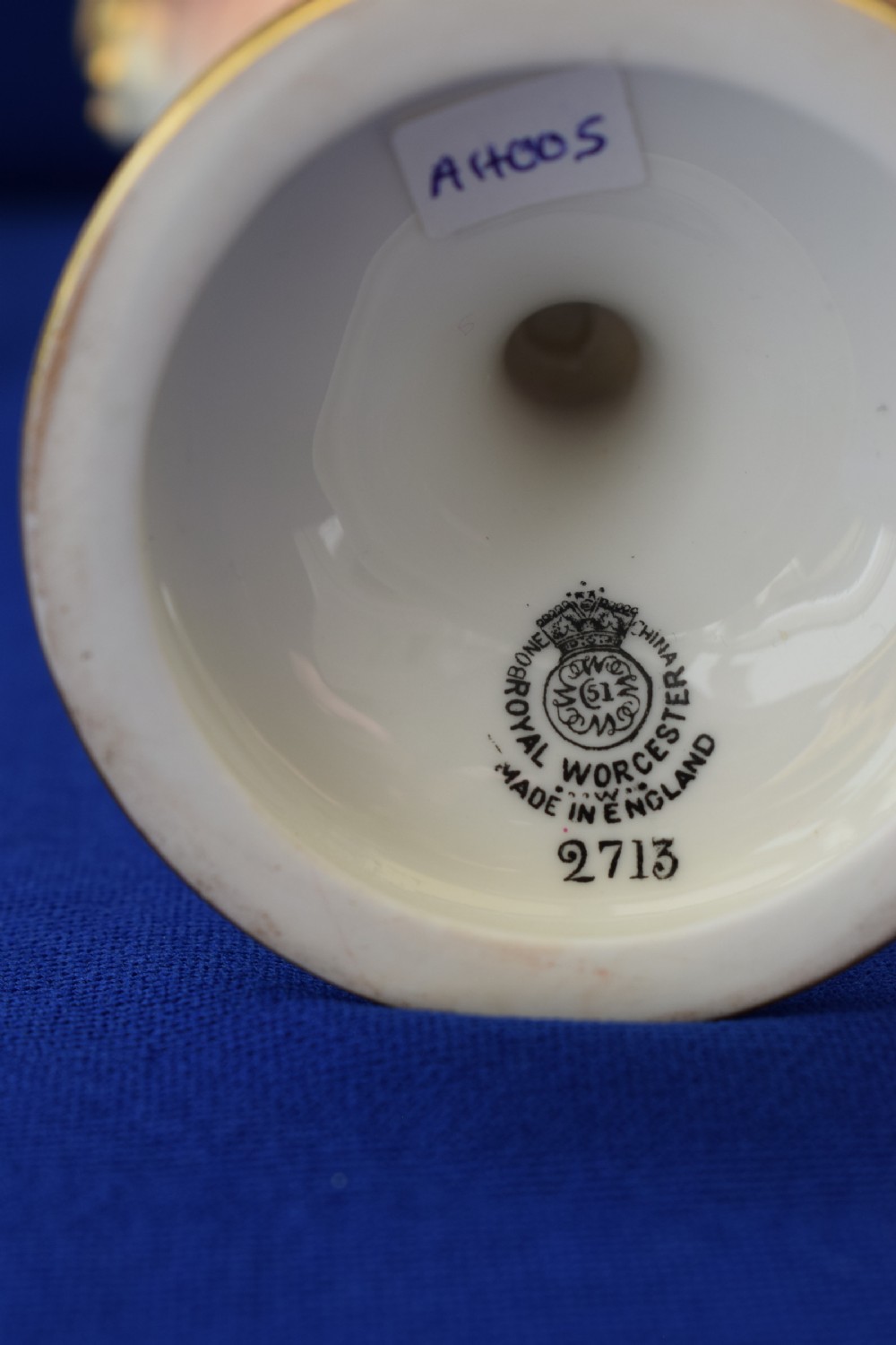 Royal Worcester painted fruit vase and cover View V