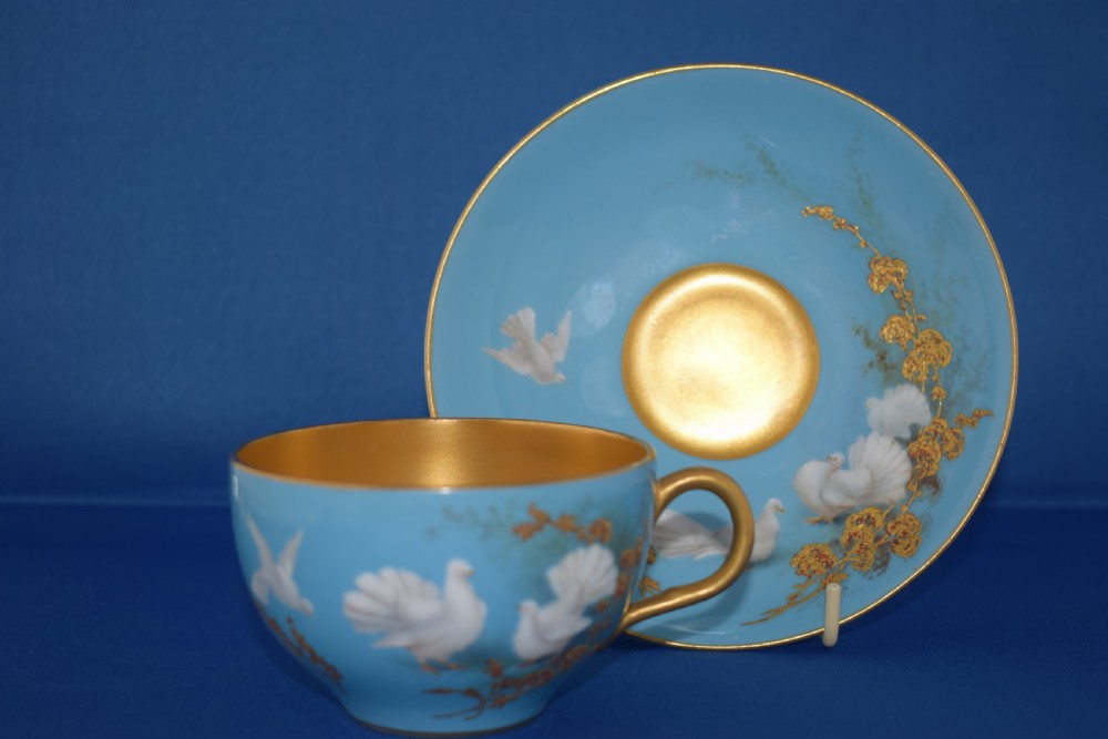 Royal Worcester artist signed cup and saucer