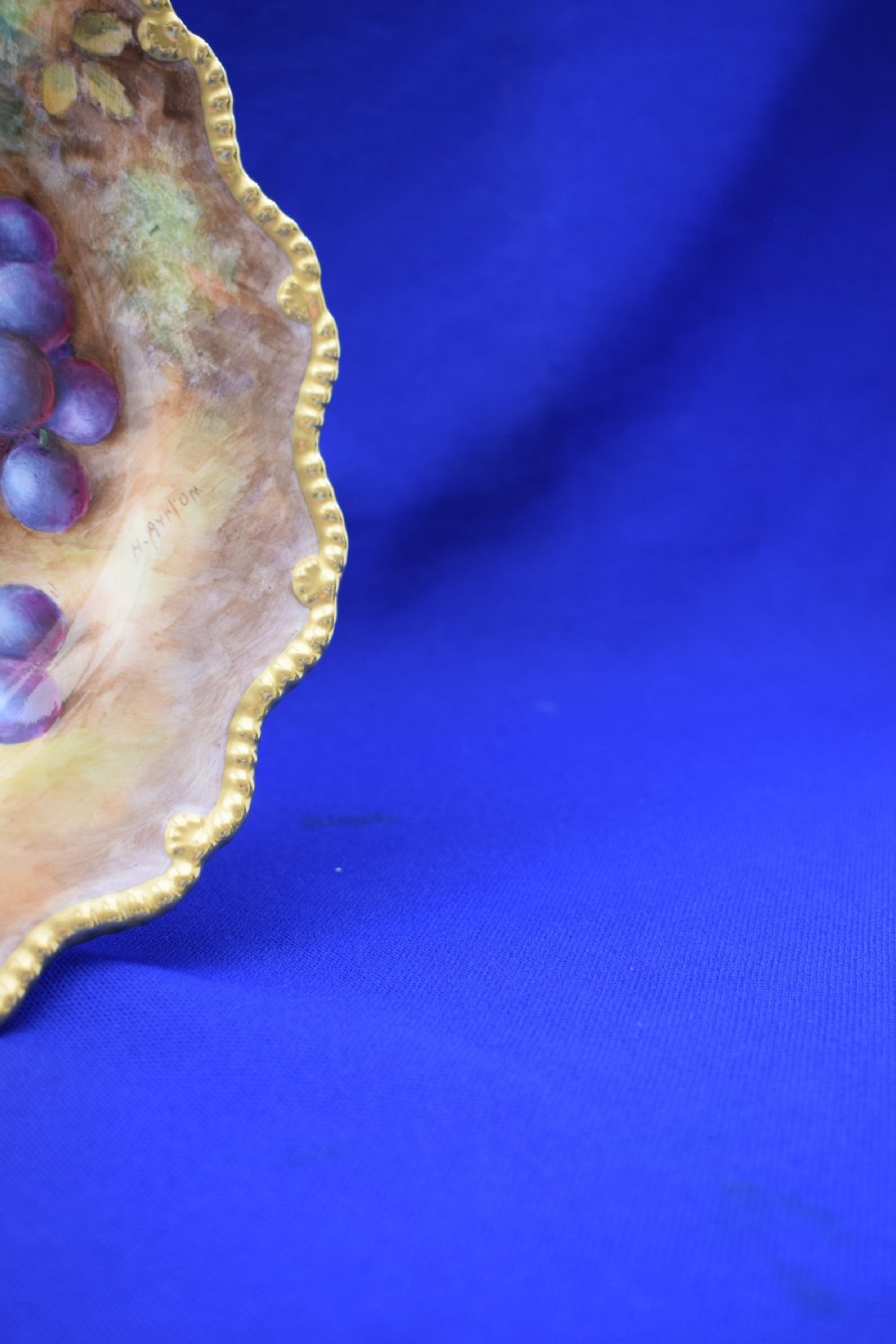 Royal Worcester painted fruit low cake stand by Harry Ayrton View III