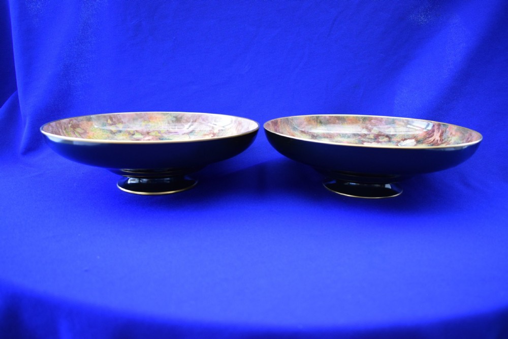 Royal Worcester pair of painted fruit floating flower bowls by H Ayrton View IV