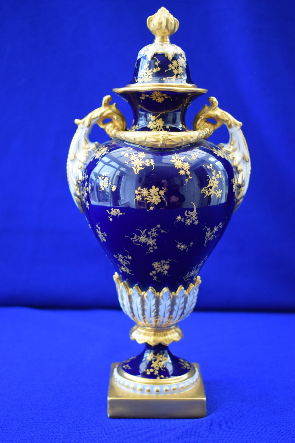 Royal Worcester vase and cover decorated roses by H Chair View III