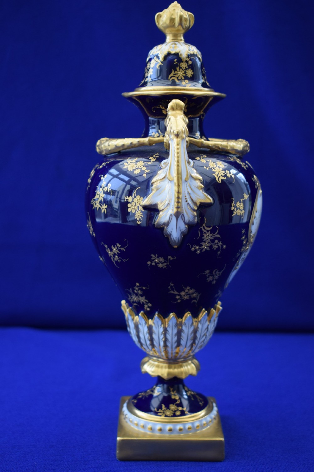Royal Worcester vase and cover decorated roses by H Chair View IV