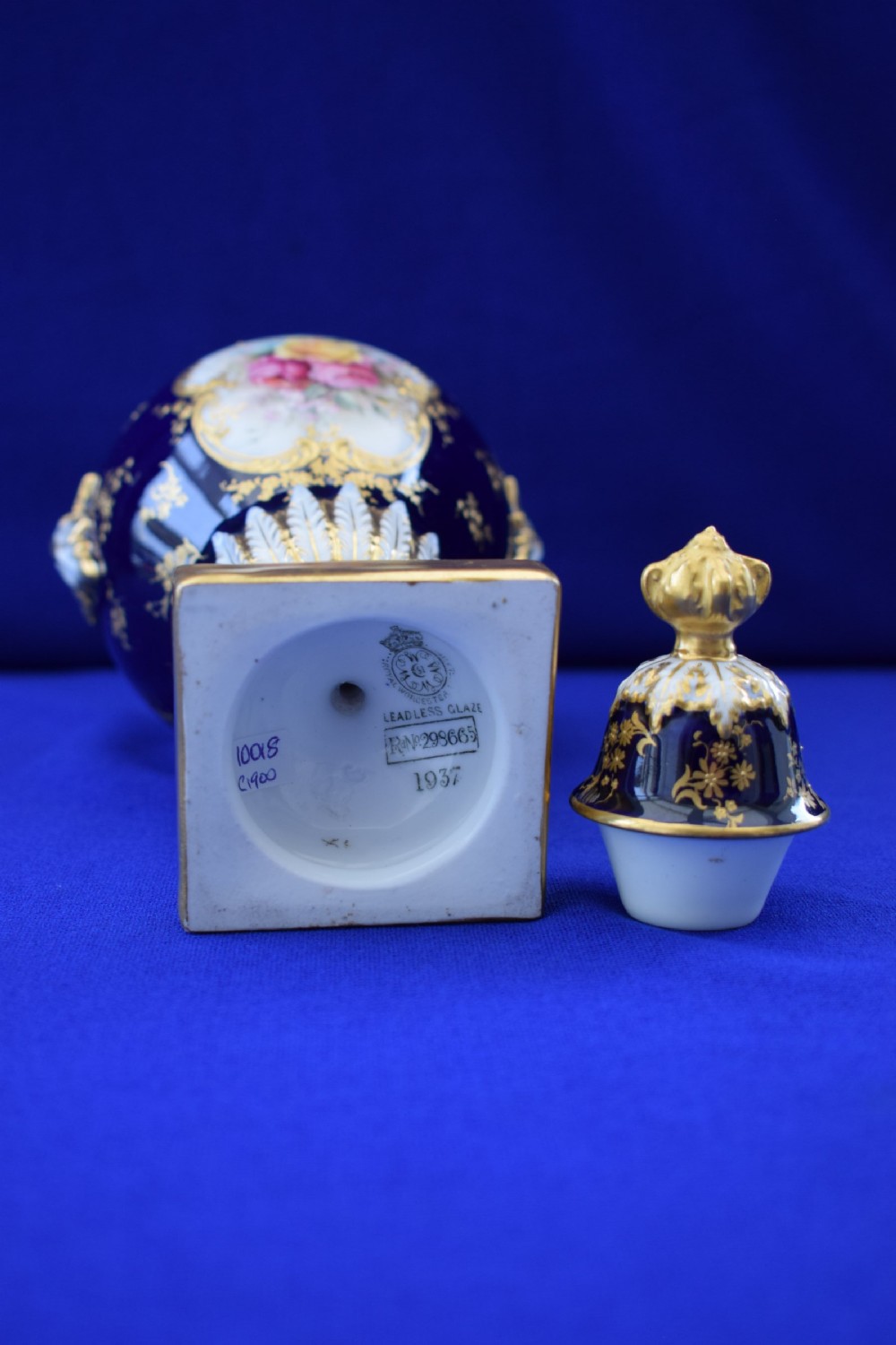 Royal Worcester vase and cover decorated roses by H Chair View V