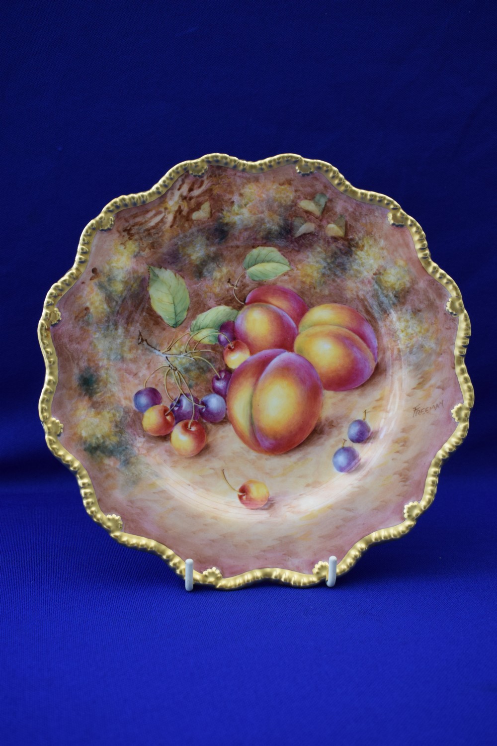Royal Worcester painted fruit star edge plate by Freeman