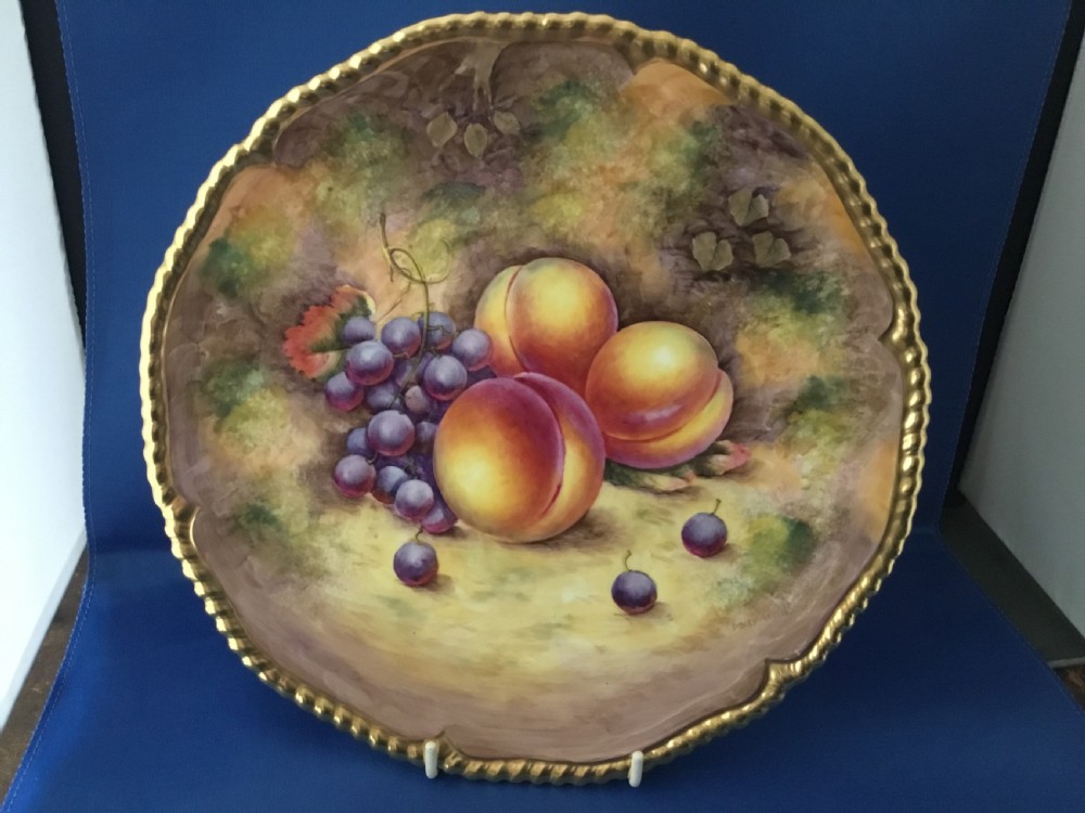 Royal Worcester painted fruit rope edge plate size 10” (25.5cm)