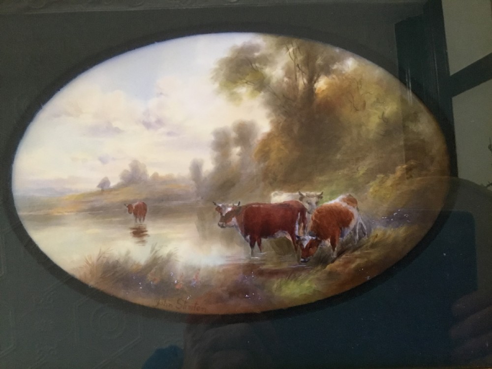Royal Worcester framed plaque, cattle by John Stinton View II