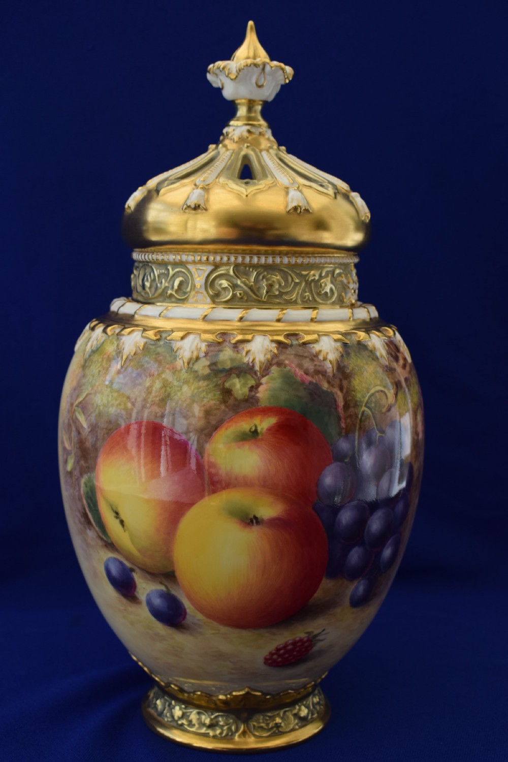 Royal Worcester 3 piece pot pourri signed H Ayrton