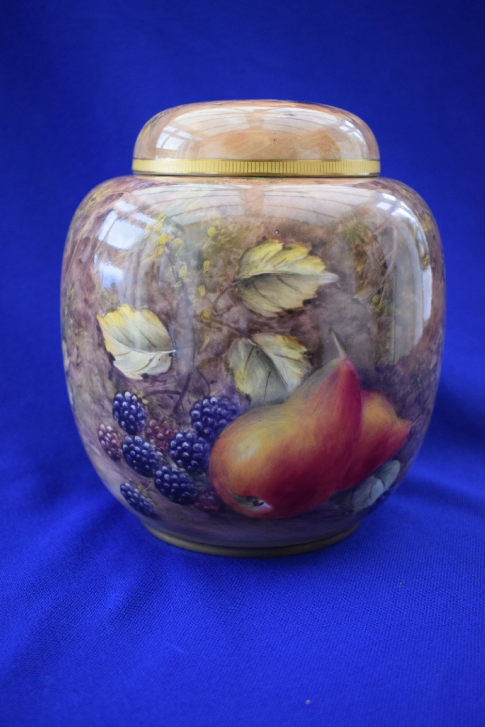 Royal Worcester painted fruit ginger jar by P Love View II