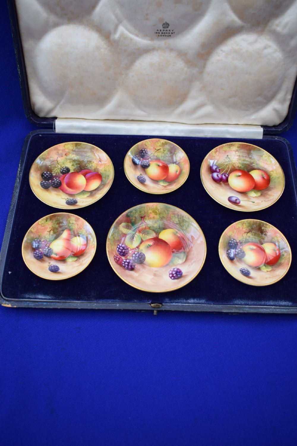 Royal Worcester painted fruit cased set made for Asprey View II