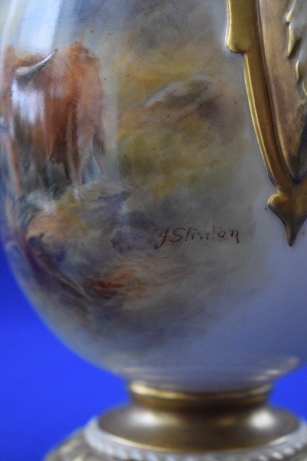 Royal Worcester vase and cover signed J Stinton View III