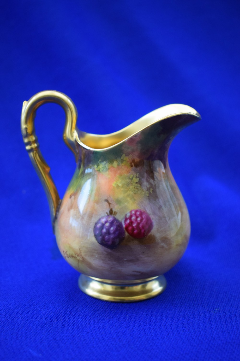 Royal Worcester painted fruit cream jug by Townsend View II