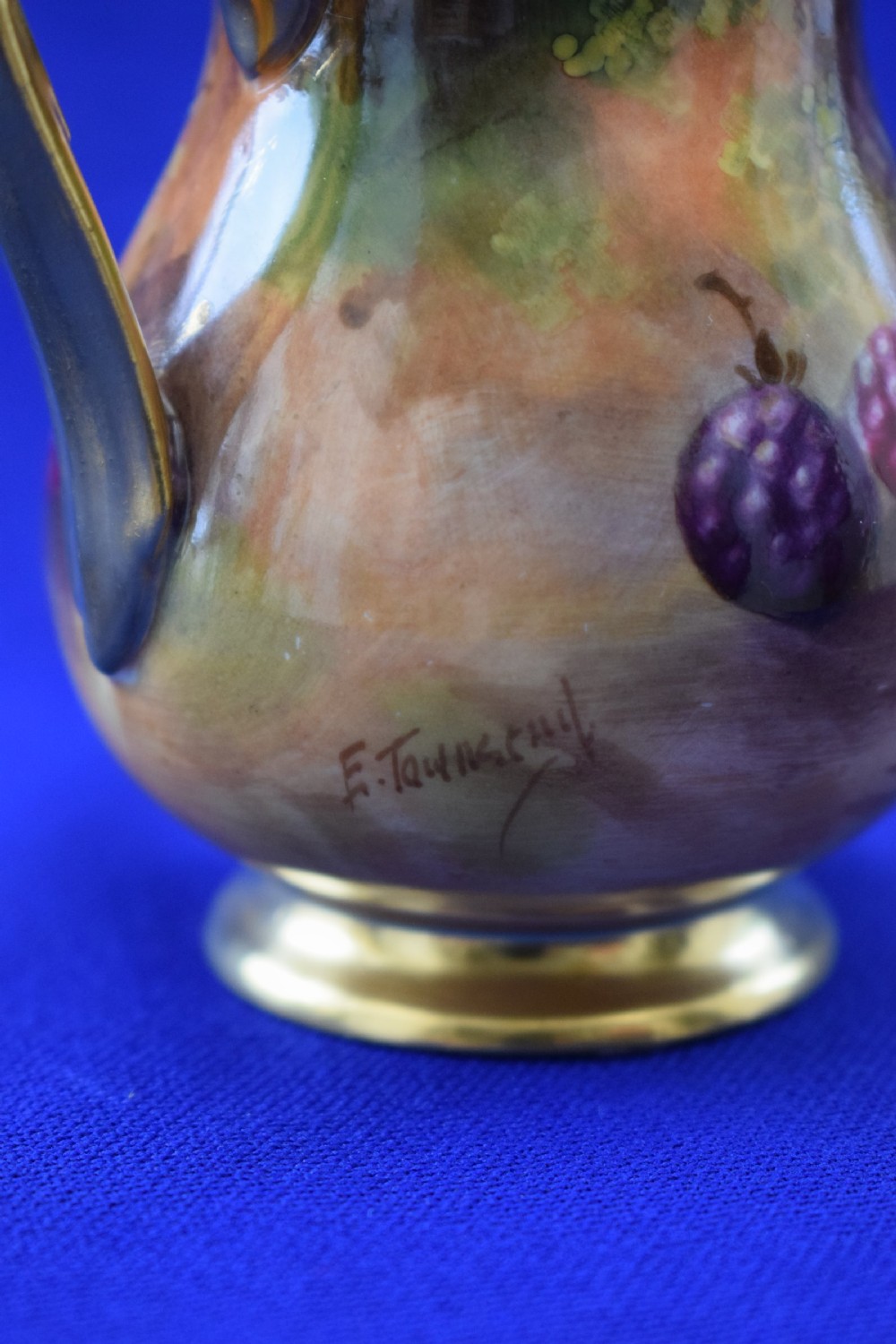 Royal Worcester painted fruit cream jug by Townsend View IV