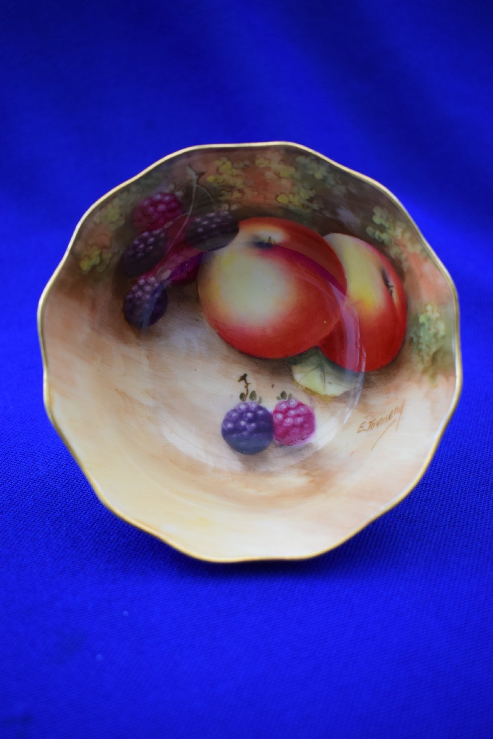 Royal Worcester painted fruit sugar bowl by Townsend View III