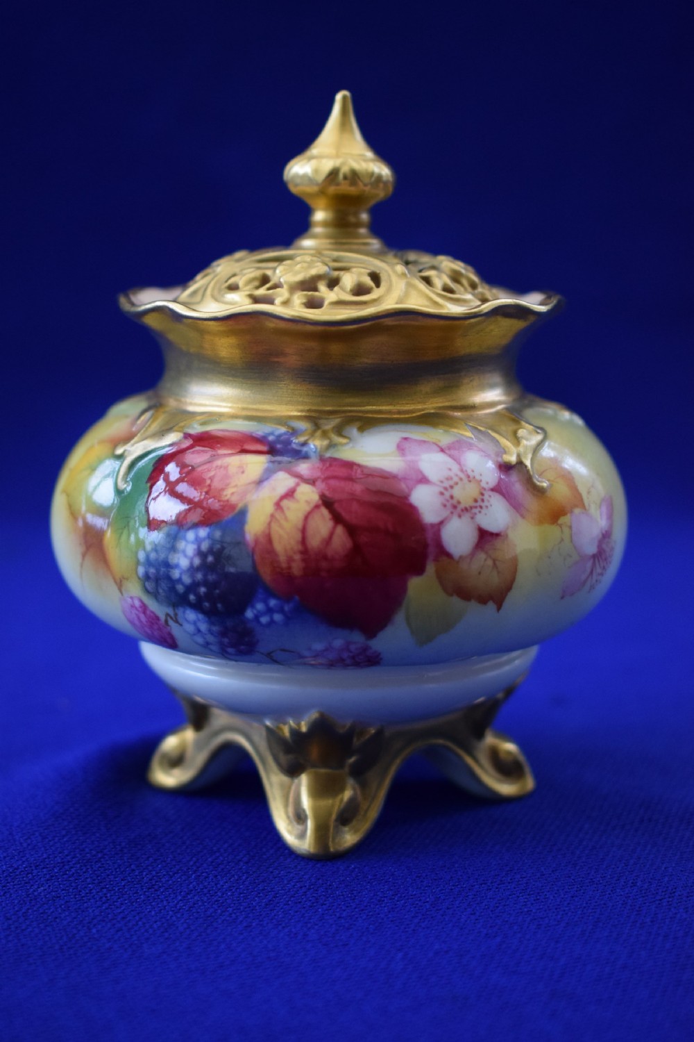 Royal Worcester pot pourri, Autumn fruit by K Blake