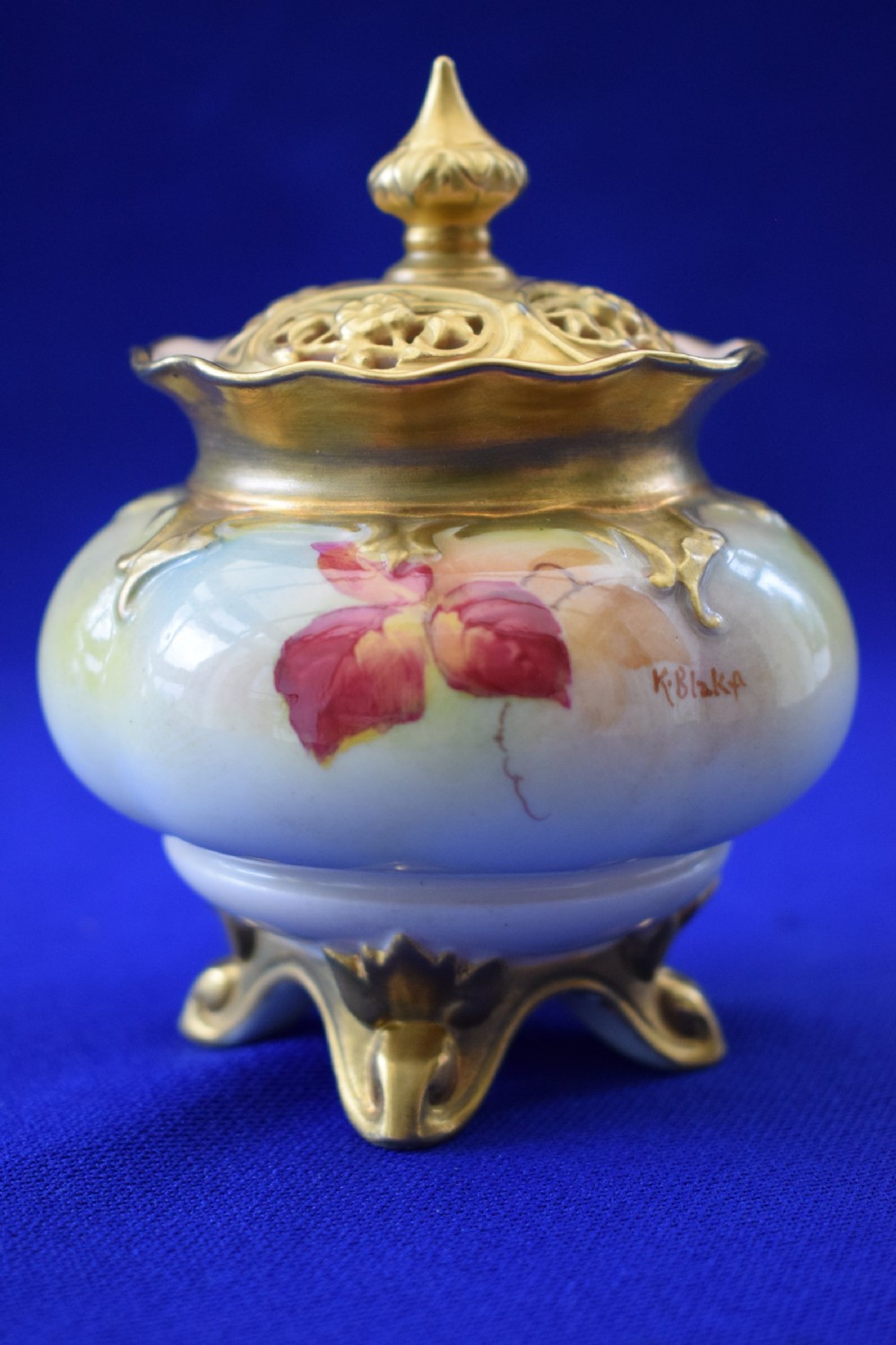 Royal Worcester pot pourri, Autumn fruit by K Blake View II