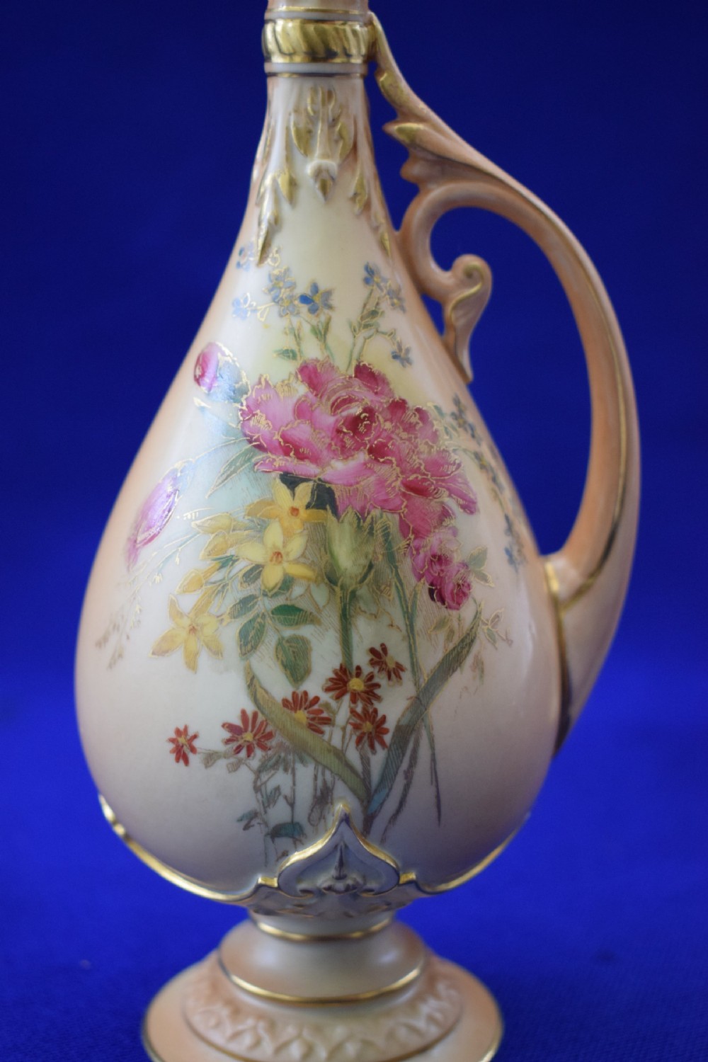 Royal Worcester pair of blush ivory ewers View III