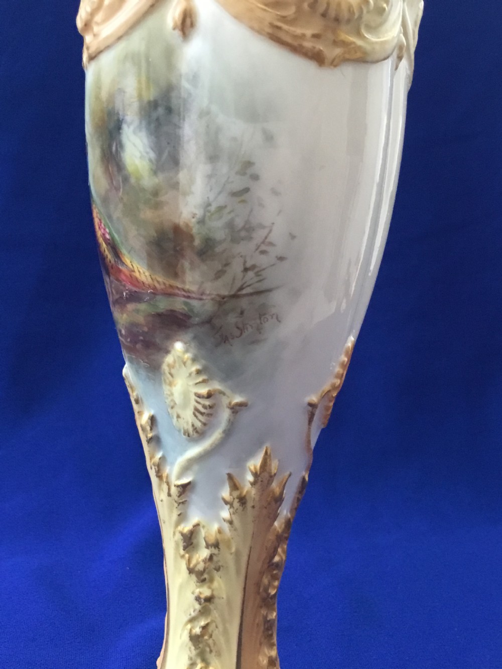 Royal Worcester goblet, pheasants by James Stinton View III
