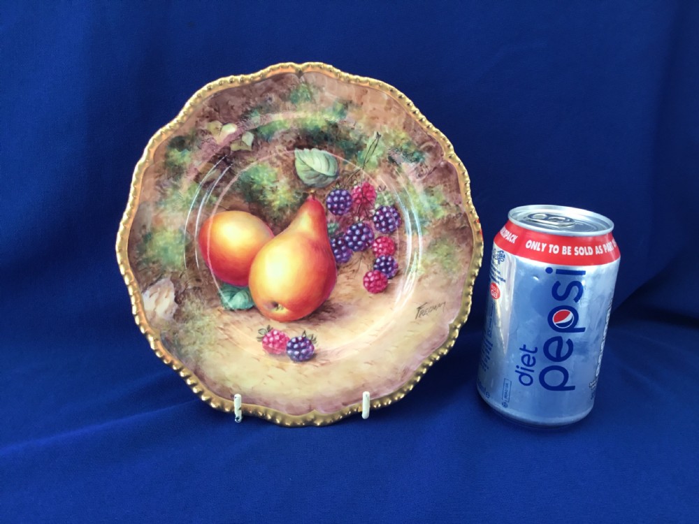 Royal Worcester painted fruit rope edge plate Freeman View II