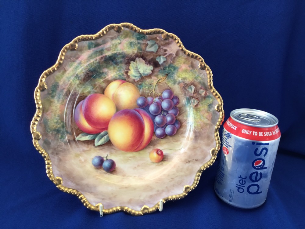 Royal Worcester painted fruit star edge plate by H Ayrton View II