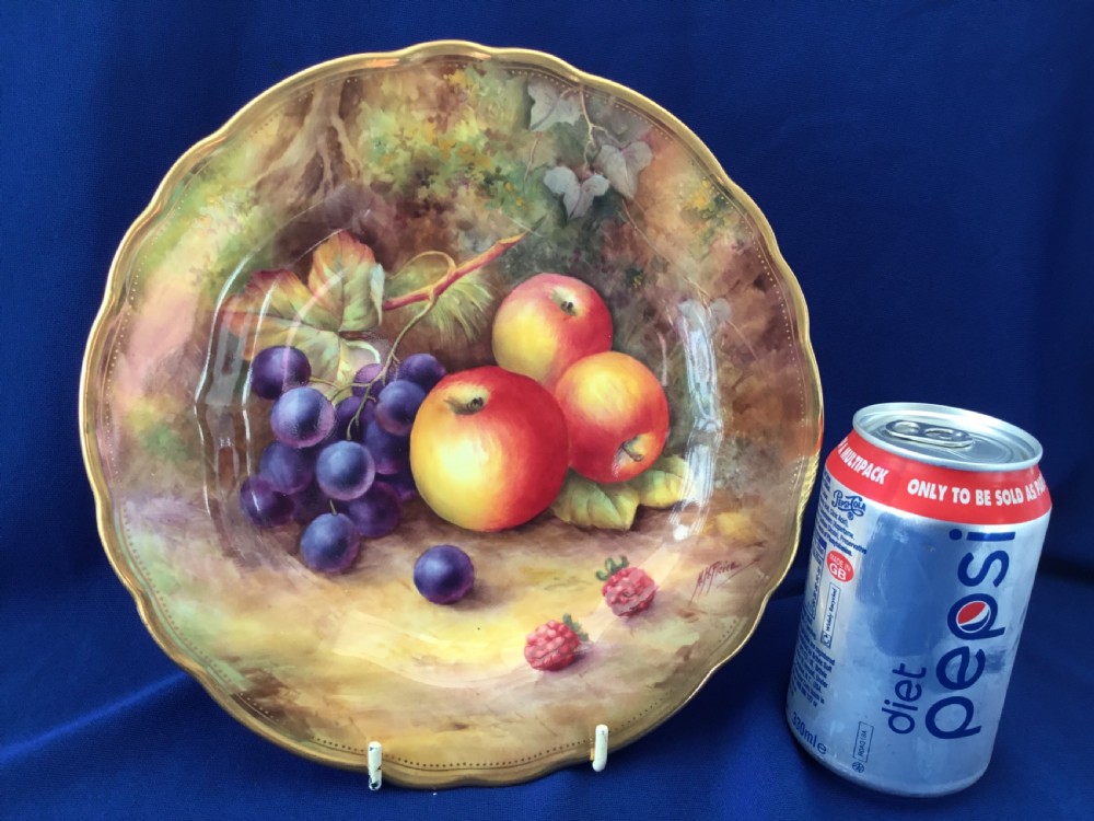 Royal Worcester painted fruit dessert plate by HH Price View II