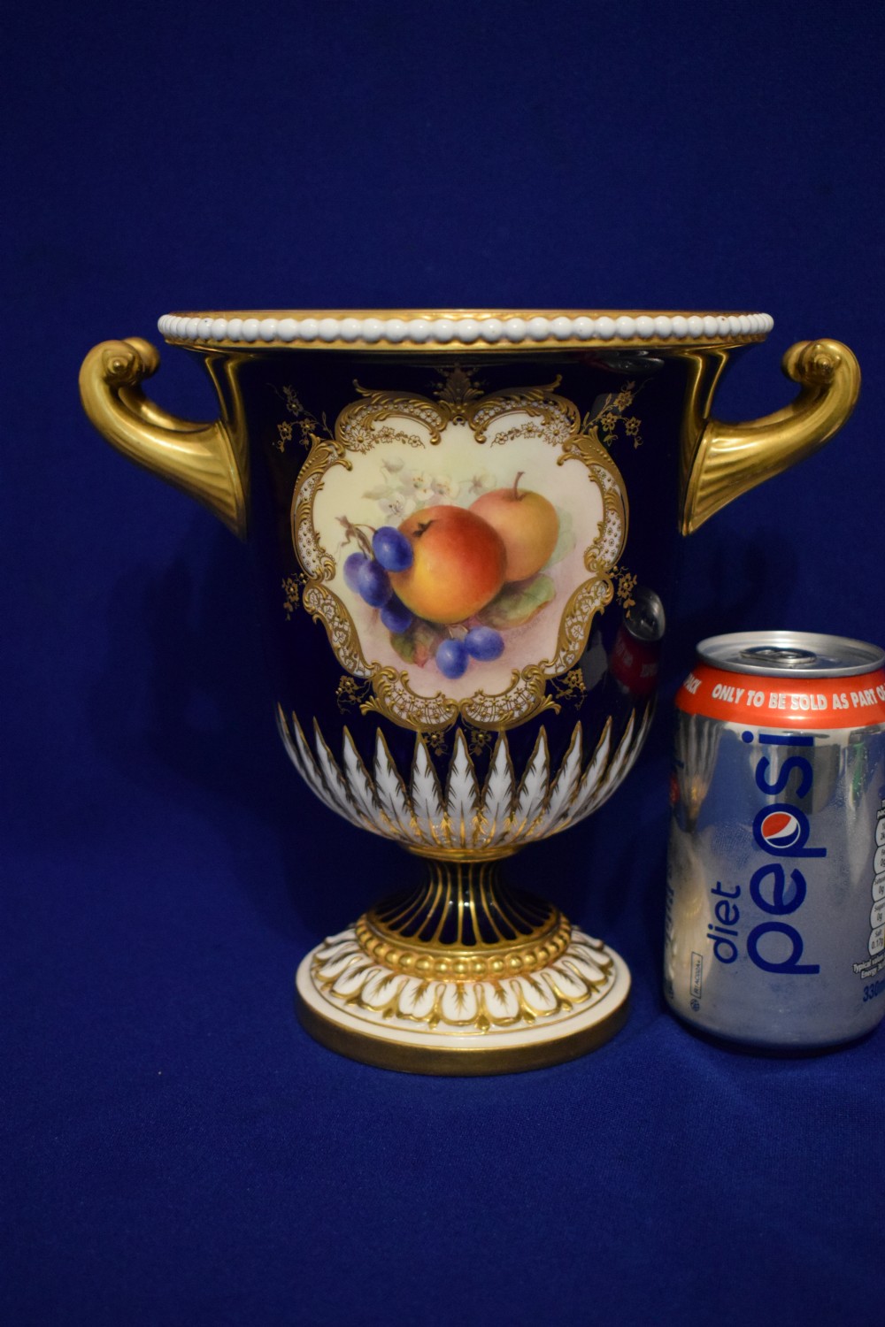 Royal Worcester painted fruit wine cooler by R Sebright View II