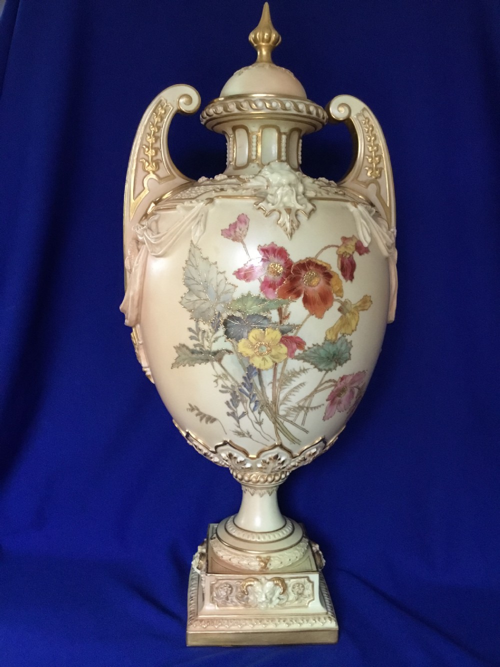 Royal Worcester large vase signed Edward Raby