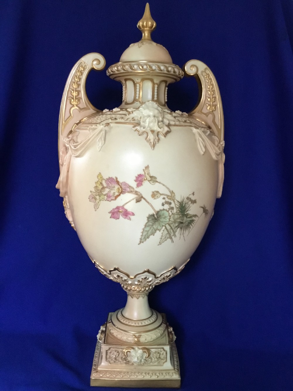 Royal Worcester large vase signed Edward Raby View II