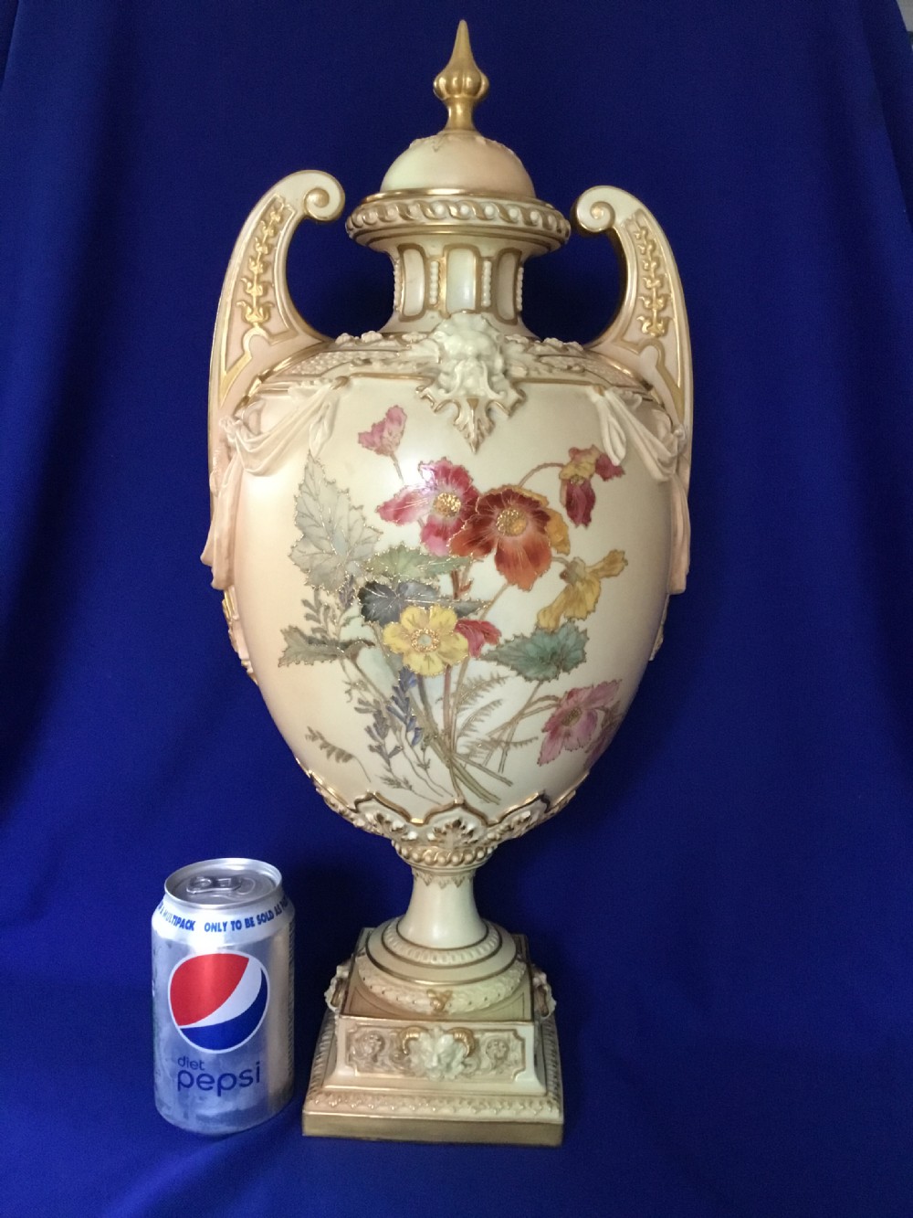 Royal Worcester large vase signed Edward Raby View III