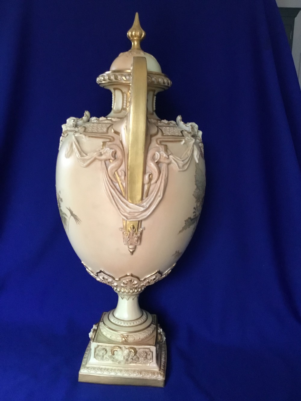 Royal Worcester large vase signed Edward Raby View IV